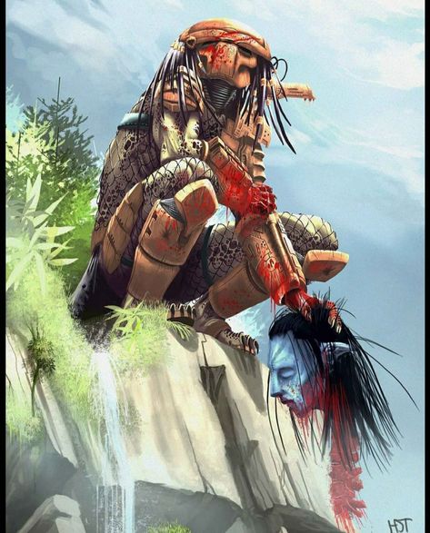 Aliens Colonial Marines, Predator Artwork, Predator Alien Art, Predator Movie, Arte Nerd, Art Alien, Arte Alien, Alien Vs Predator, Alien Races