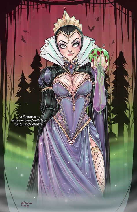 Noflutter Art, Twisted Characters, Disney Evil Queen, Princesas Disney Anime, Evil Disney, Alternative Disney, Evil Queens, Dark Disney, Twisted Disney