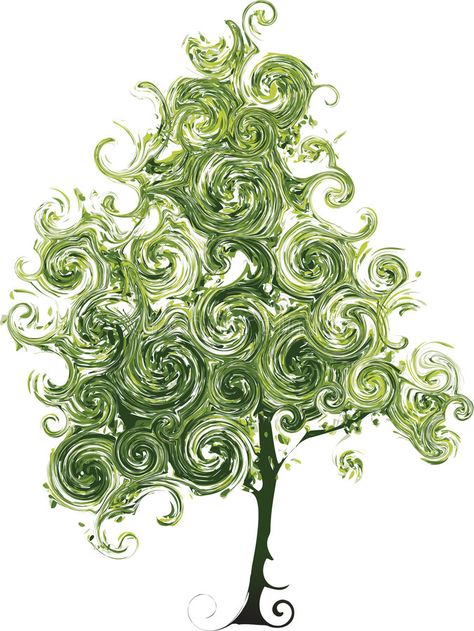 Curls Illustration, Funny Tree, Tree Of Life Art, Abstract Tree, Tree Illustration, Tree Drawing, Tree Art, Tree Painting, Images Photos