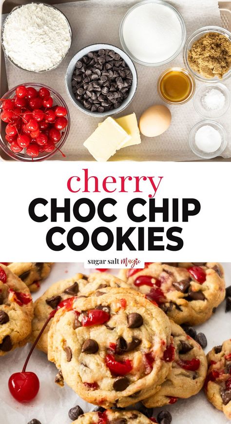 Maraschino Cherry Cookies, White Chocolate Cherry Cookies, Cherry Chocolate Chip Cookies, Chocolate Chip Marshmallow Cookies, Chocolate Cherry Cookies, Soft Cookies, Cherry Cookies, Maraschino Cherries, Cherry Chocolate