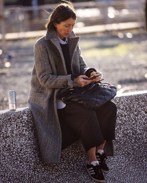 X Scott Schuman, Herringbone Coat, Herringbone Jacket, Fade Styles, Concept Clothing, Monochrome Pattern, Herringbone Tweed, Tweed Coat, January 15