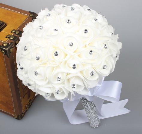 Cream Wedding Bouquet, Artificial Flower Wedding Bouquets, Prom Bouquet, Pearl Bouquet, Handmade Wedding Bouquet, Artificial Wedding Bouquets, Crystal Bouquet, Wedding Brooch Bouquets, Artificial Flowers Wedding