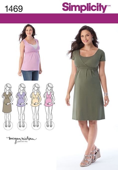 Simplicity 1469 - megan nielsen maternity & nursing dress/top pattern by simplicity Maternity Skirt Pattern, Maternity Tops Pattern, Maternity Dress Pattern, Maternity Pattern, Maternity Sewing Patterns, Maternity Patterns, Maternity Sewing, Dress Sewing Patterns Free, Diy Sy