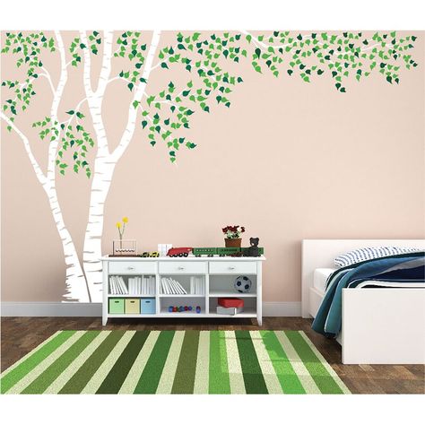 Harriet Bee Birch Tree Forest Blowing Leaves Vinyl Wall Decal & Reviews | Wayfair Birch Tree Nursery, Birch Tree Wall Decal, Birch Tree Forest, Ideas Habitaciones, Wee Folk, Forest Canopy, Tree Decals, Bee Wall, Tree Wall Decal