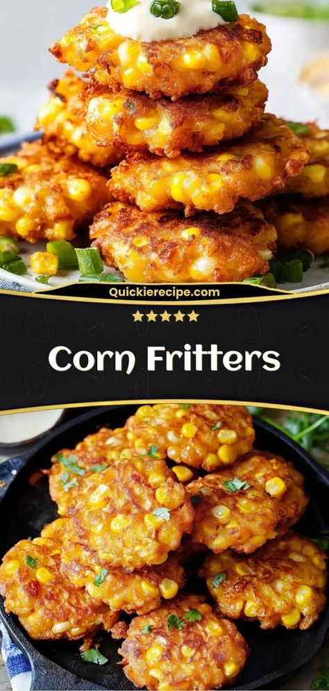 Sweet Corn Fritters, Corn Fritter Recipes, Crispy Corn, Corn Fritters, Apples And Cheese, Summer Corn, Feel Good Food, Fritter Recipes, Summer Side Dishes