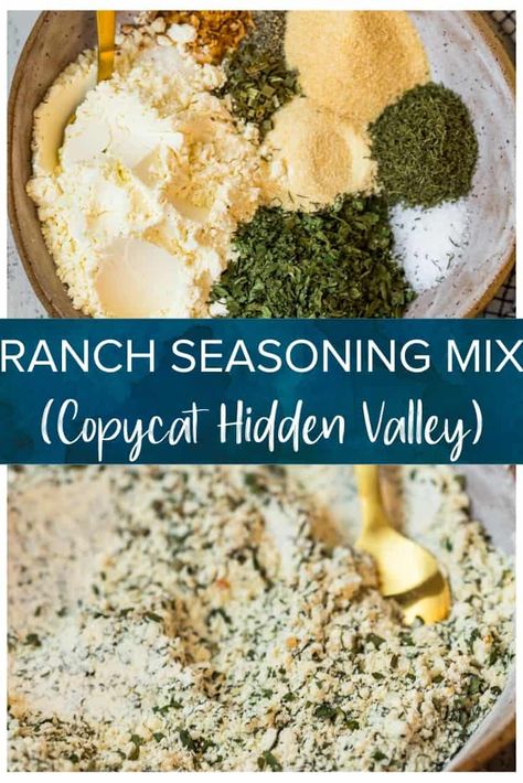 Diy Ranch Dressing, Hidden Valley Ranch Recipes, Ranch Seasoning Recipes, Homemade Ranch Dip, Homemade Ranch Seasoning, Homemade Dry Mixes, Dry Ranch Seasoning, Ranch Dressing Recipe, The Cookie Rookie