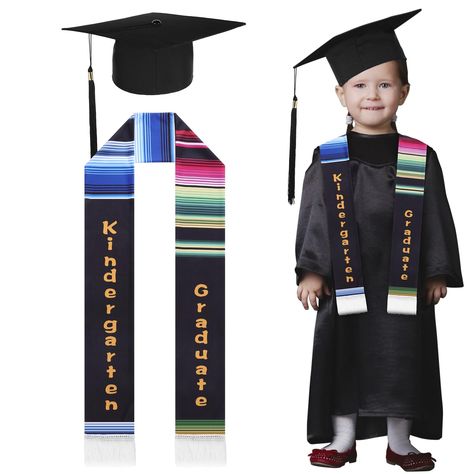 PRICES MAY VARY. Thoughtful Combination Package: each pack comes with a graduation cap and graduation stole, a nice combination that fulfills your graduation accessory needs; The cap and stole match and complement each other, adding to the elegance and charm of your child's graduation attire Reliable Quality: our Mexican graduation sash is crafted from soft and comfortable nylon material that is comfortable; The included graduation hat is made from quality polyester and plastic, ensuring it won' Mexican Graduation Sash, Graduation Cap Decor, Sash Graduation, Mexican Graduation, Graduation Attire, Kindergarten Photos, Graduation Tassel, Graduation Sash, Kids Graduation