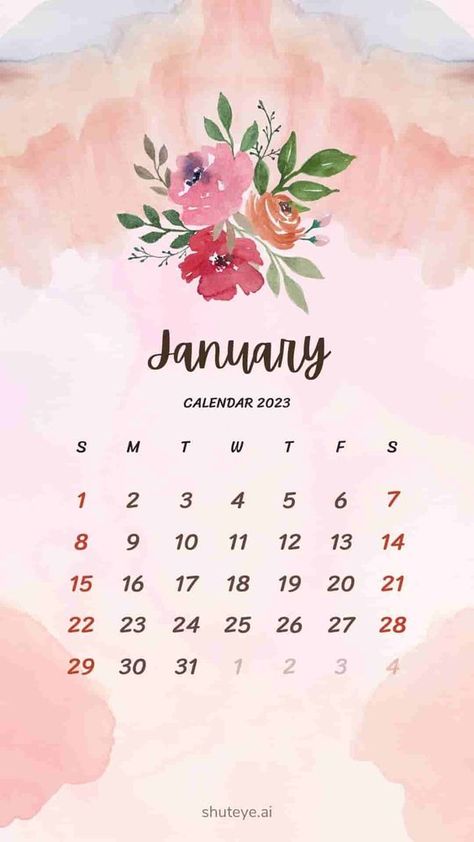 Printable January Calendar 2023 | Free Printable Calendars - ShutEye Calender 2023 Design January, Save The Date Calendar January 2023, January Calander 2023, 2023 Calander Printable, Calender 2023 January, Calendar Background 2023, January 2023 Calendar Printable Free, Calender 2023 Free Printable, Print Calendar 2023