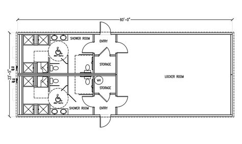 Locker Room Floor Plan, Shower Dimensions, Room Floor Plan, Hvac Design, Gym Showers, Room Planning, Mens Home, Locker Room, Room Flooring