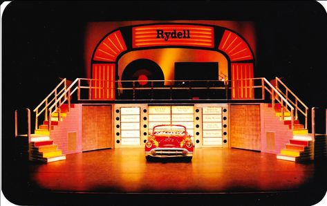 Set Design | Tricia MacNeil Baldwin Grease Broadway, Grease The Musical, Musical Grease, Grease Outfits, The Grinch Who Stole Christmas, Teaching Theatre, Grease Is The Word, Grease Musical, A Charlie Brown Christmas