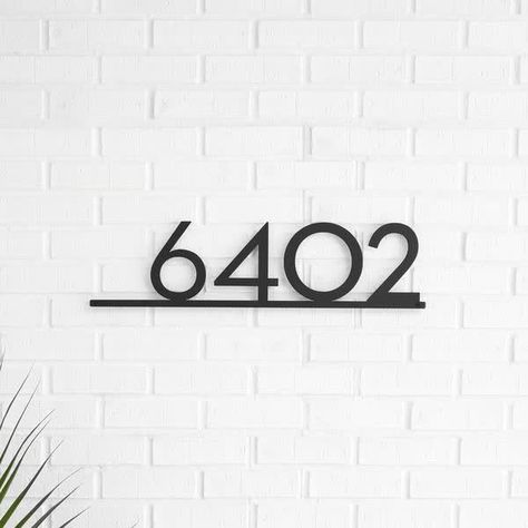 Modern, high-quality address signage - handmade in Texas! Cnc Plasma Table, Modern House Numbers, Mid Century Ranch, Metal House Numbers, Address Signs, Georgetown Tx, Modern House Number, House Number Plaque, Address Numbers