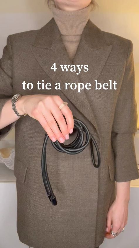 Olesya Schuler | Personal Stylist | Which one is your favorite? Comment below ⤵️ #ropebelt #howtotieabelt #belts #beltsforwomen #stilberatung | Instagram How To Tie A Rope Belt, How To Tie A Belt, Rope Belt, Which One Are You, Personal Stylist, Belts For Women, Belts, Cute Outfits, My Style