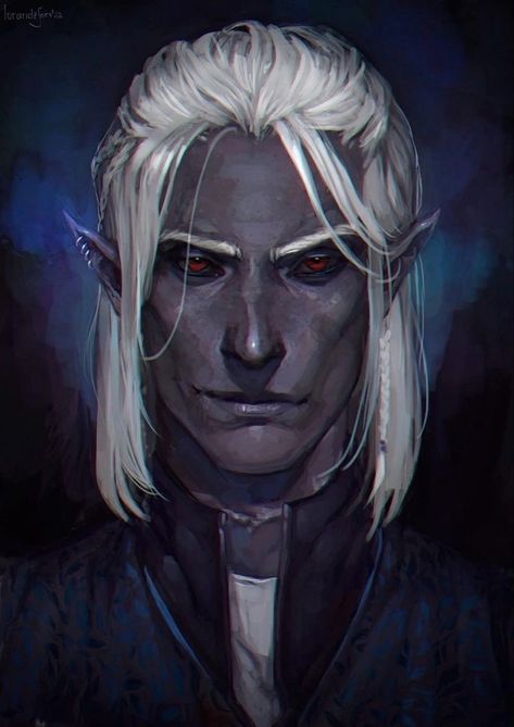 Old Drow Dnd, Drow Sorcerer Male, Male Drow Character Art, Elf Dnd Character Male, Dnd Drow Character Design, Drow Dnd Art, Dnd Elf Male, Dark Elf Character Design, Drow Male Art