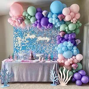 Mermaid Balloon Garland Arch Kit 149pcs Mermaid Tail Balloons Arch for Girl Mermaid Birthday Baby Shower and Under the Sea Party Decorations Ocean Theme Party Decorations, Mexican Fiesta Party Decorations, Ocean Theme Decorations, Mermaid Balloons, Ocean Theme Party, Fiesta Party Decorations, Pastel Balloons, Purple Balloons, Garland Arch