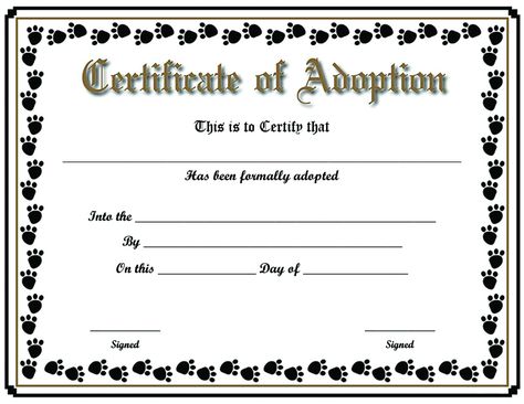 Free Printable Sample Certificate Of Adoption Template inside Unique Pet Adoption Certificate Editable Templates Pet Certificate, Adoption Certificate Template, Dog Adoption Certificate, Half Wall Room Divider, Wall Room Divider, Certificate Of Adoption, Certificate Of Recognition Template, Pet Adoption Certificate, Adoption Papers