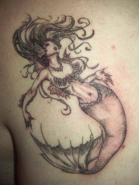 Siren Mermaid Tattoos, Siren Tattoo, Funky Tattoos, Pisces Tattoos, 4 Tattoo, Mermaid Tattoo, Mermaid Tattoos, Dainty Tattoos, Baby Tattoos