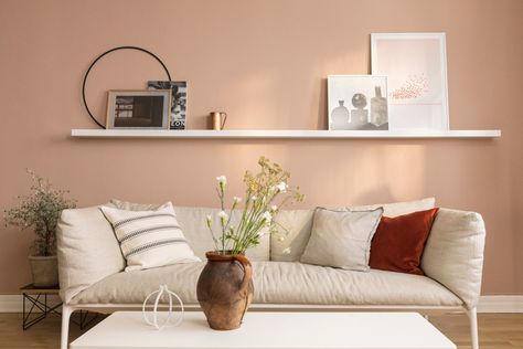 Peach Bedroom, Peach Walls, Interior Wall Paint, Washable Paint, Interior D, Premium Colors, Wall Finishes, Pink Interior, Interior Wall