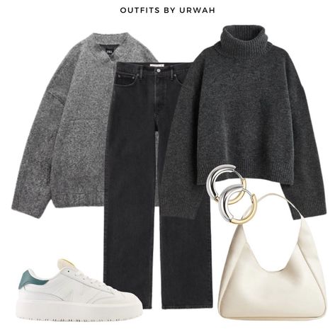 Dark Grey Sweater Outfit, Dark Grey Jeans Outfit, Basic Outfits Fall, Grey Jeans Outfit, Outfits Uni, Dark Grey Sweater, Fall Fashion Outfits Casual, Grey Sweater Outfit, Outfit Minimalist