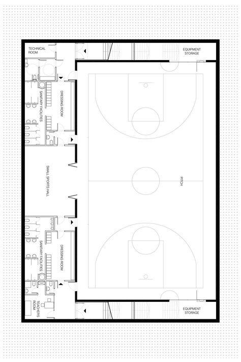 Sport Facility Architecture, Public Landscape Design, Architecture Desk, Elementary School Architecture, Gymnasium Architecture, Gym Architecture, High School Plan, Sports Facility Architecture, Architecture Site Plan