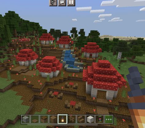 Mushroom Portal Minecraft, Mushroom Village Minecraft, Mooshroom Minecraft, Minecraft Mushroom Village, Witch Village, Minecraft Mushroom, Mushroom Witch, Minecraft Village, Minecraft Houses Blueprints