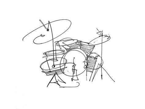 Drum Tattoo Minimalist, Drum Illustration Graphic Design, Drumstick Tattoo Ideas, Drumming Tattoos, Drumset Tattoo, Drum Doodle, Drum Set Tattoo, Time Drawing Ideas, Drums Sketch