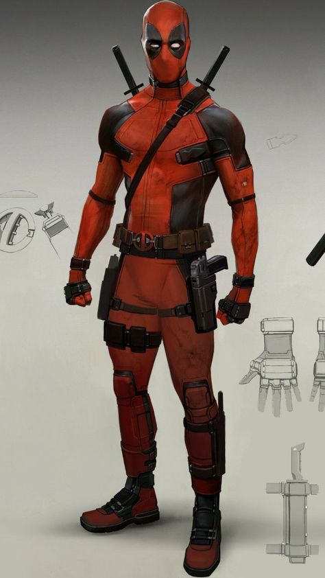 Deadpool Outfit, Deadpool Character, Wolverine Costume, Marvel Concept Art, Batman Concept, Deadpool Art, Batman Armor, Character Turnaround, Deadpool Comic