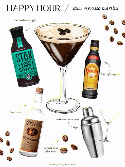 Easy Espresso Martini | Happy Hour - Laura Jade Prado Espresso Martini With Cold Brew Concentrate, Stok Espresso Martini, Bulk Espresso Martini, How To Make Espresso Martini At Home, Espresso Martini Recipe Without Espresso, Mini Espresso Martini, Espresso Martini Gift Set, Easy Expresso Martinis, Expresso Martini Easy