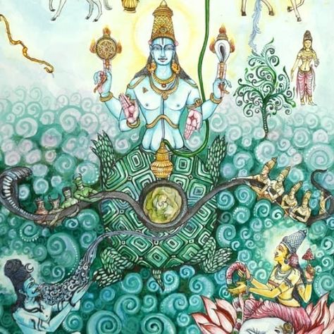 ସାଗର 🌼pie. on Instagram: “Kachapam ( kurmaavadram ) .... . The churning of the Ocean of Milk was an extensive process: Mount Mandara was used as the churning rod…” Samudra Manthan Illustration, Dhanvantri God Painting, Samudra Manthan, साईं बाबा, God Painting, Devin Art, Modern Indian Art, Kerala Mural Painting, Hindu Statues