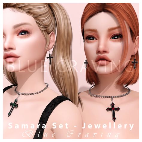 Samara Set - Jewellery | Blue Craving on Patreon Cc Jewelry, Sims 4 Body Mods, Sims 4 Cc Folder, Sims 4 Gameplay, Sims Four, Sims 4 Cc Packs, Sims 4 Collections, Sims 4 Cas, Hair Clothes