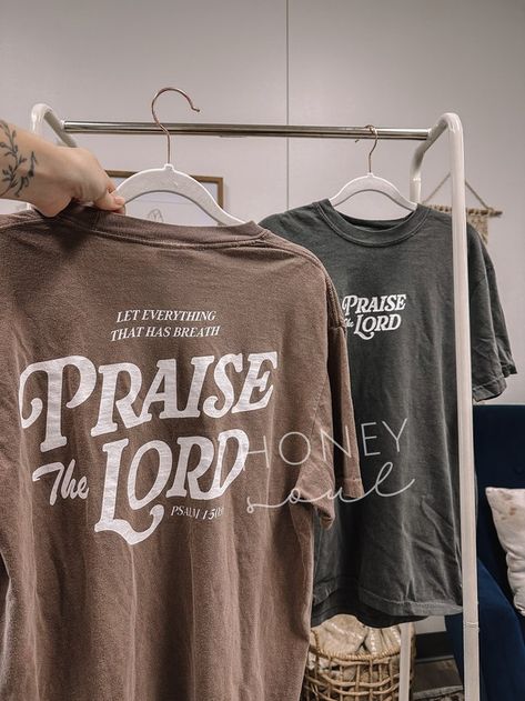 HoneySoulShop - Etsy Screen Print Tshirt, Church Merch, Jesus Clothing, Jesus Clothes, Christian Shirts Designs, Church Shirt, Praise The Lord, Screen Printed Tshirts, Faith Clothing