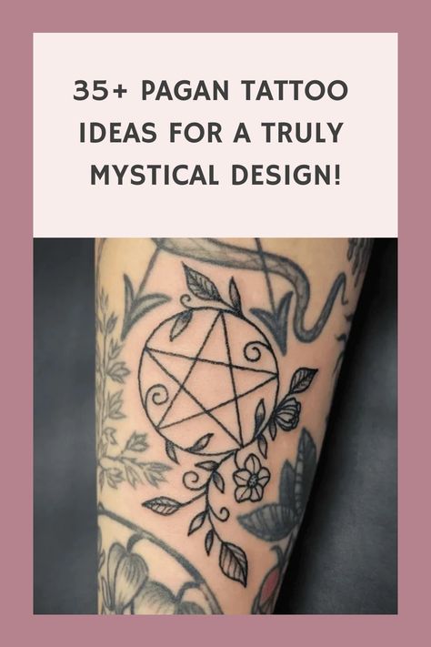 35+ Pagan Tattoo Ideas for a Truly Mystical Design! Small Emo Tattoos Simple, Devine Feminine Tattoo Ideas, Pagan Tattoo Ideas Witches, Matriarch Tattoo, Magical Tattoos For Women, Green Witch Tattoo Ideas, Magic Symbols Witchcraft Tattoos, Pagan Tattoo Wicca, Witch Symbols Tattoo