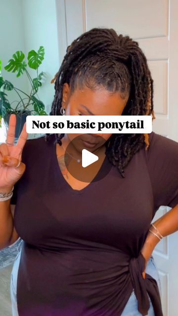 Half Up Down Loc Styles, High Locs Ponytail, Loc Half Up Half Down Styles, Locs Half Up Half Down, Ponytail On Locs, Locs Ponytail Styles, Loc Ponytail Styles, Half Up Half Down Loc Styles, Regular Ponytail