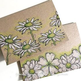 Polkadoodles Cards, Kraft Paper Art, Stamped Flowers, Pencil Coloring, Darkroom Door, Flower Sketch, Envelope Art, Embossing Powder, Card Making Techniques