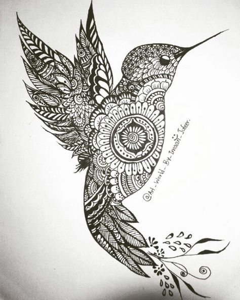 Mandala Hummingbird Tattoo, Mandala Bird Tattoo, Tattoos Hummingbird, Mandala Bird, Hummingbird Flower Tattoos, Magpie Tattoo, Robin Tattoo, Lotus Mandala Tattoo, Tummy Tattoo