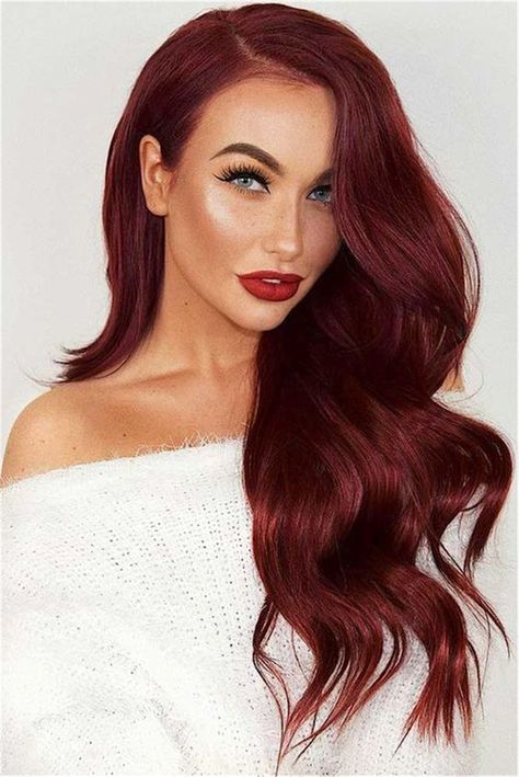 Pelo Color Vino, Deep Red Hair, Wine Hair, Long Human Hair Wigs, Colors Hair, Hair Color Burgundy, Real Hair Wigs, Burgundy Hair, Hair Color For Women