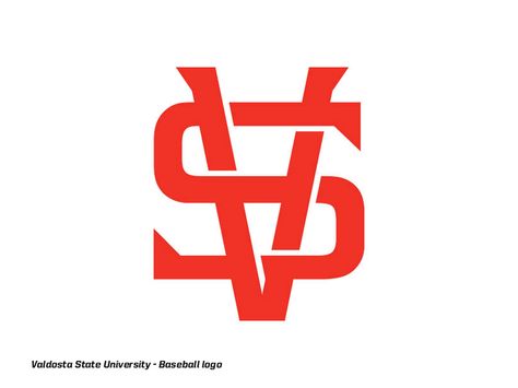 Valdosta State University - Baseball Monogram by James Kuty Valdosta State University, Baseball Monogram, Trendy Logo Design, Baseball Logo, Sport Logo Design, Initials Logo Design, Trendy Logos, Logo Letters, Monogram Logo Design