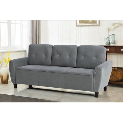 Wrought Studio Murrill 2 Piece Living Room Set Upholstery Color: Gray Small Loveseat, Sofa Gray, Sofa Velvet, Sofa And Loveseat Set, Tufted Sofa, Tufted Cushion, Living Room Collections, Gray Sofa, Living Room Furniture Sofas