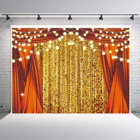 Amazon.com: GYA 7x5ft Golden Glitter Red Curtain Photography Backdrop No Wrinkles Circus Carnival Wedding Birthday Awards Ceremony Background Baby Shower Party Decor Photo Portrait Studio: Camera & Photo Circus Theme Background, Orange Curtain Backdrop With Lights, Gold Photobooth Background, Red Black Gold Curtain Backdrop, Circus Curtain Backdrop, Curtain Photography, Ceremony Background, Circus Background, Studio Camera