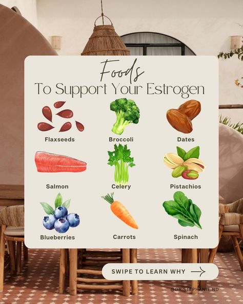 Balancing estrogen levels is crucial for overall health, as this hormone plays a significant role in various bodily functions. Excess estrogen or hormonal imbalance can lead to health issues such as reproductive disorders, mood swings, and increased risk of certain cancers. Some of my favorite food for estrogen are: 🌱Flaxseeds: Flaxseeds contain lignans to modulate estrogen metabolism. 🥦Broccoli: Aids in the detoxification of excess estrogen from the liver. 🌴Dates: Dates provide phytoes... Foods Rich In Estrogen, Raising Estrogen Levels Naturally, What Is Estrogen, Foods To Increase Estrogen Levels, How To Raise Estrogen Levels Naturally, How To Get More Estrogen, Estrogen Building Foods, How To Increase Estrogen Naturally, Estrogen Rich Foods For Breast Growth