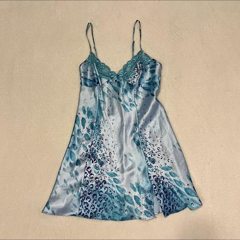 Y2K Victoria’s Secret blue leopard print slip dress... - Depop Print Slip Dress, Visual Archive, Blue Leopard Print, Blue Leopard, Y2k Vintage, Thrift Store, Victoria’s Secret, Leopard Print, Slip Dress