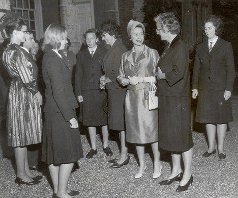 Princess Anne (fifth from right) arrives at Benenden School for her first day in September 1963 Benenden School, Days In September, Miss Elizabeth, Photo Stock Images, Tudor Style, The Tudor, Shake Hands, Princess Anne, Country Home