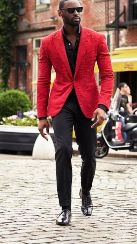 Red Blazer Outfit Men, Black Mens Fashion Suits, Red Blazer Outfit, Chinos Men Outfit, Dapper Mens Fashion, Stylish Shirts Men, Classy Suits, Before Going To Bed, Dental Implant