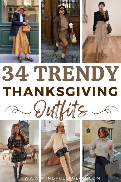 Finding the perfect Thanksgiving outfit can be a challenge amidst all the family gatherings. These stylish ideas will have you looking fabulous while enjoying the festivities. Save this pin for Thanksgiving outfit inspiration you can turn to every year! Womans Thanksgiving Outfits, Thanksgiving Outfit Ideas 2024, Cute And Comfy Thanksgiving Outfits, Thanksgiving Work Outfit, Thanksgiving Outfit For Women Over 40, Thanks Giving Outfits Women Trendy, Outfits For Thanksgiving Women Dinner, Thanksgiving Fashion Outfit, Thanksgiving Party Outfit Women