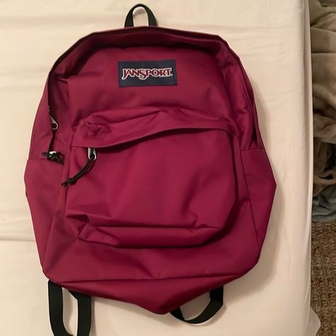 ITS A RED JANSPORT BACKPACK VERY CUTE GOOD FOR SCHOOL Red Jansport Backpack, Mochila Jansport, Backpack Jansport, Aesthetic Backpack, Cute Backpack, Cute Backpacks, School Shopping, Jansport Backpack, Red Aesthetic