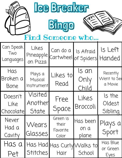 Ease your way into the school year with some ice breaker BINGO for your students. Allow them to get to know each other with this fun game! Allow your students a time limit to roam the classroom and fill in a different students name in each square. Whoever has the most filled in wins a prize! Listing includes ONE pdf printable ice breaker Bingo file that you can print and make as many copies as needed from.  *No physical items are shipped. No returns, refunds or exchanges on digital download prod Grade 4 Ice Breakers, Get To Know The Teacher Game, Elementary Ice Breakers First Day, Ice Breaker Games For Students, 5th Grade Ice Breaker Activities, First Day Of School Ice Breaker Activity, Classroom Icebreakers Elementary, Ice Breakers For Elementary Students, Staff Ice Breakers