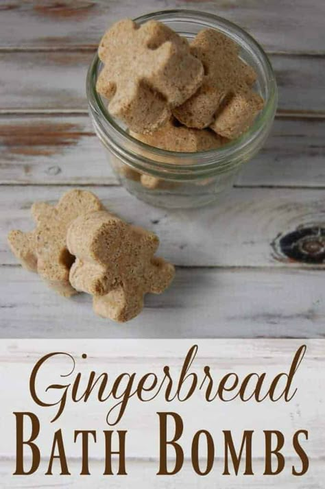 Gingerbread Bath Bombs - These smell just like gingerbread and they are so cute! No weird ingredients or fake fragrances, not even essential oils so you know you'll have all the ingredients! These would make adorable holiday gifts! #gingerbread #bathbombs #diygifts #christmasgifts Bath Bomb Ingredients, Bath Salts Gift, All Things Gingerbread, Essential Oils For Pain, Christmas Crafts For Adults, Detoxify Your Body, Raise Your Hand If, Diy Holiday Gifts, Mason Jar Crafts Diy