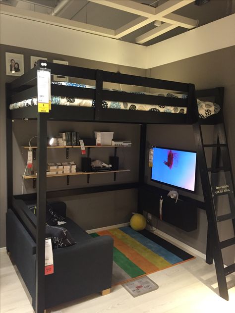 Bilik Lelaki, A Loft Bed, Boys Bedroom Makeover, Decor Ideas Bedroom, Boy Bedroom Design, Convertible Furniture, Small Bedroom Designs, Bedroom Setup, Small Room Design