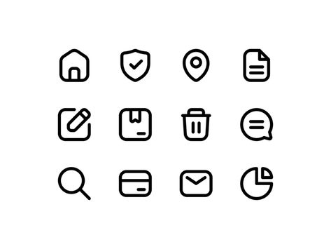 User interface icons set by arkinasi on Dribbble Ui Ux Design App, 2023 Icon, Web Design Icon, Ux Kits, Icon Set Design, Application Icon, Graphic Design Website, Mobile Icon, Small Icons