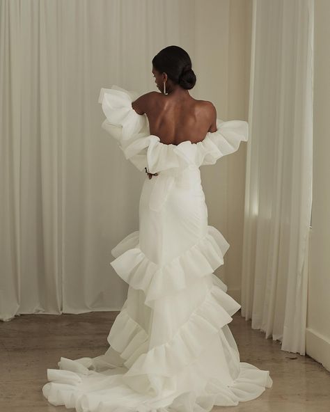 Ruffled Wedding Dress, Celebrate Differences, Bridal Outfit Ideas, Shops In London, Bridal Shops, Autumn Bride, Bridal Outfit, Bridal Inspo, Modern Bridal