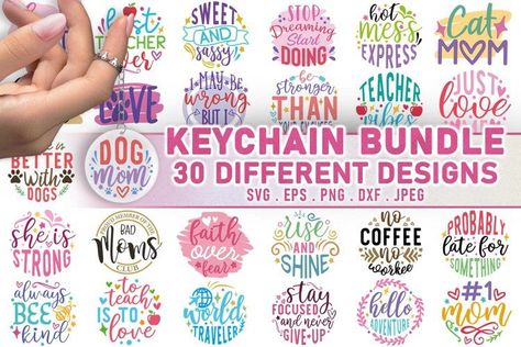 Svg Keychain, Keychain Bundle, Keychain Svg, Image Svg, Acrylic Keychains, Design Mom, Keychain Design, Funny Svg, Cricut Creations